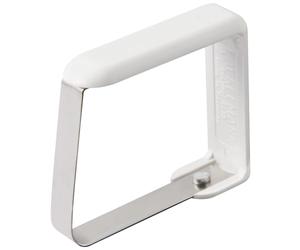 Fackelmann Lot de 4 Accroche-nappes Tecno Blanc/Argent 17 x 11,7 x 1,7 cm 14474