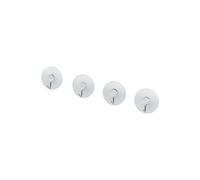 Fackelmann Lot de 4 crochets muraux à ventouse pour torchon, métal/plastique transparent 2,8 x 1,6 cm
