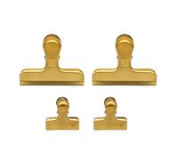 Fackelmann Lot de 4 pinces à sachets en acier inoxydable réutilisables Doré