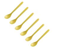 FACKELMANN | Lot de 6 cuillères à œuf de 14 cm | Couleur : jaune | Plastique de qualité supérieure | Idéal pour la table du petit-déjeuner