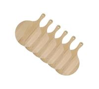 Fackelmann Lot de 6 planches à pizza rondes en bois 30 cm | Service direct table, Bois de hêtre, Format 44 cm, Pour pizza et tarte flambée, Trou de suspension