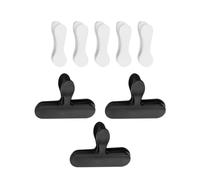 Fackelmann Lot de 8 pinces à sachets en plastique réutilisables Noir et blanc