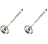 Fackelmann Louche de Cuisine INOX, Louche, Ustensile de Cuisine, Acier Inoxydable, Argent, Gris, 28 cm, 29 x 9 x 8,5 cm (Lot de 2)