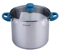 Fackelmann Marmite Essential - Diamètre : 24 cm - 9 l - En acier inoxydable de qualité supérieure - Poignées ergonomiques en bakélite - Compatible avec tous les types de plaques de cuisson