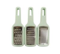 Fackelmann Ocean Lot de 3 râpes de cuisine, empilables, rangement facile, acier inoxydable et polystyrène, passent au lave-vaisselle, 21 x 6,5 x 4 cm, vert d'eau, 1 pièce