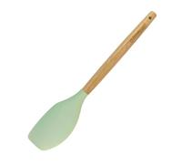 Fackelmann Ocean Spatule de cuisine universelle en silicone avec noyau rigide en acier, manche antidérapant en bois certifié FSC, 31 x 6 cm, vert d'eau, 1 pièce