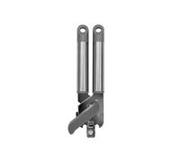 Fackelmann Ouvre-boîte mode avec décapsuleur, avec boucle de suspension, en acier inoxydable, 21 x 5 x 5 cm, gris et argenté