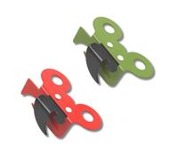 Fackelmann Ouvre-boîte manuel 00888 Presto 2-en-1 Papillon acier inox Rouge/Vert 7,3x4,5x2,5 cm