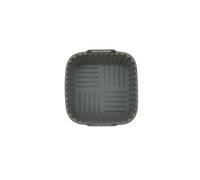 Fackelmann Panier Silicone Carré pour Air Fryer 17 cm Réutilisable | Nettoyage en un cycle, Silicone souple, Format 17 x 17 x 6,5 cm, Pour friteuse à air, Gris discret