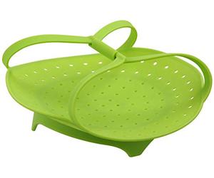 FACKELMANN Panier Vapeur en Silicone avec poignées Pratiques Vert Ø 20 cm