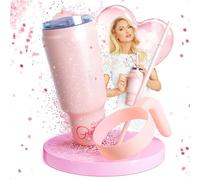 FACKELMANN Paris Hilton Gourde en acier inoxydable rose avec poignée en plastique et paille 1,1 l, double paroi isolée, poignée amovible