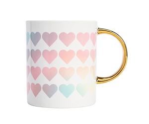 FACKELMANN Paris Hilton Tasse élégante en céramique en forme de cœur, 450 ml, parfaite pour le café et le thé, grande capacité, lavable à la main, ne passe pas au micro-ondes