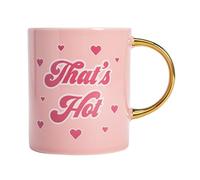FACKELMANN Paris Hilton That's Hot Tasse en céramique 450 ml - Tasse à café élégante avec inscription en allemand idéale pour un usage quotidien, ne passe pas au micro-ondes, rose