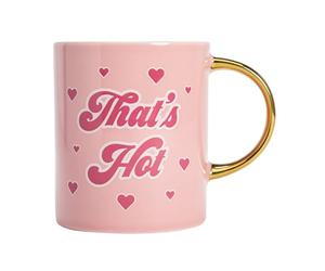 FACKELMANN Paris Hilton That's Hot Tasse en céramique 450 ml - Tasse à café élégante avec inscription en allemand idéale pour un usage quotidien, ne passe pas au micro-ondes, rose
