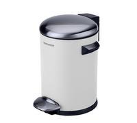 Fackelmann Paris Poubelle à pédale 3 l Blanc mat - Poubelle élégante en blanc, support de sac intégré, 2 poignées de transport, convient pour salle de bain et WC d'invités