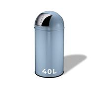 Fackelmann PARIS Poubelle à pédale 3L Steel Blue - Poubelle élégante en bleu acier, support de sac intégré, 2 poignées de transport, convient pour la salle de bain et les toilettes d'invités