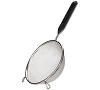 FACKELMANN Passoire Ø 16 cm, passoire de Cuisine en Acier Double étamé, passoire à Mailles Fines avec Insert de poignée en Plastique (Couleur : Noir/Argent), quantité : 1 pièce