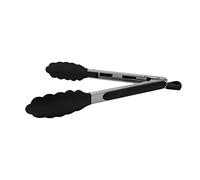 Fackelmann Pince multifonction PBT longueur 27 cm, résistante à la chaleur jusqu'à 220 °C, antiadhésive, sûre, mécanisme de verrouillage, passe au lave-vaisselle, 687993, argent/noir