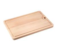 Fackelmann Planche à découper 31810 en bois 40 x 26 x 1,5 cm avec rigole récupérateur de jus Beige