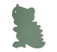 Fackelmann Planche à découper Dino, gris-vert, avec rainure à jus - Idéale pour la cuisine et la maison, 23 x 23 x 5 cm, passe au lave-vaisselle