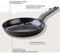 Fackelmann Poêle 24cm Statement Poêle à revêtement céramique - Aluminium recyclé avec revêtement anti-adhésif, structure en nid d'abeille Pour tous les types de feux, y compris l'induction, sans