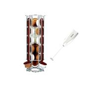 Fackelmann Set café 9937250 – Porte capsules Dolce Gusto® & mousseur à lait électrique, argent/gris