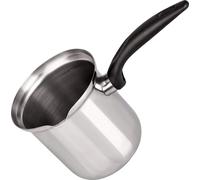 Fackelmann Pot à café Ø 9 cm, pot à lait en acier inoxydable, pot à moka adapté aux plaques vitrocéramiques/four à gaz/induction/électrique (couleur : noir/argent)