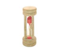 Fackelmann Minuteur à œufs avec sable en bois de hêtre beige 10 x 3,5 x 3,5 cm