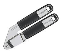 Fackelmann SENSE Presse-ail, tête de fonction plaquée zinc, poignée antidérapante douce au toucher, 3,5 x 7,9 x 22 cm, argenté et noir
