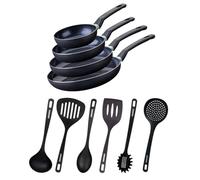 Fackelmann Set 4 poêles céramique 16/20/24/28 cm et 6 ustensiles