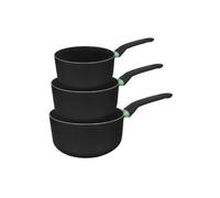 Fackelmann Set de 3 casseroles antiadhésives céramique 16, 18 et 20 cm | Cuisson sans accroche, Aluminium recyclé, Lot 3 tailles, 16 18 20 cm, Induction et four, Sans PFAS, Ceramique