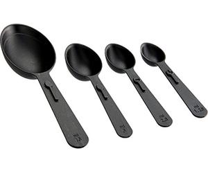 FACKELMANN Set de 4 cuillères à mesurer en Plastique Noir Env. 9-13,5 cm