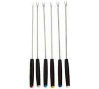 Fackelmann Fourchettes à fondue 48491 Lot de 6 inox/plastique 27 cm noir