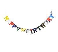 Fackelmann Spatule de Cuisine en Bois 33 cm | Décoration prête à poser, Papier coloré léger, 1,5 m de long, Lettres de 10,5 cm, Pour anniversaire