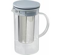 Fackelmann Teekanne mit Filter, Teebereiter, Borosilikatglas, grau, 1 Liter, 47178