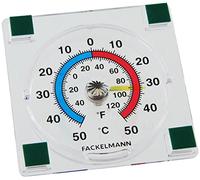 Fackelmann Thermomètre de fenêtre Tecno Blanc/Multicolore 7,7 x 7,7 x 2,3 cm 63751