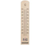 Fackelmann Thermomètre Mural en Bois - Intérieur et Extérieur, 18 cm