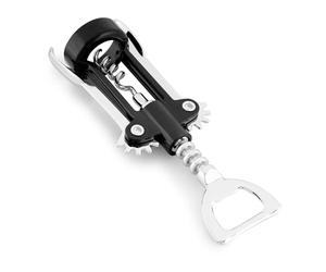 Fackelmann Tire-Bouchon à Double Levier avec ouvre-Bouteilles 16 x 6 x 4 cm, Fonctionnel pour Ouvrir des Bouchons de Boissons et de bière et Bouteilles de vin avec Bouchon en liège et Silicone