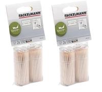 Fackelmann Tonnelets Cure Dents Bois Brun, 2 x 150 tonnelets (Lot de 2)