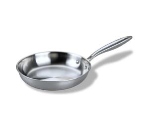 Fackelmann Vita3 Cuisinière en acier inoxydable triply avec triple fond diffuseur, sans antiadhésif, sans PFA, convient pour induction, gaz, vitro et four, étanchéité parfaite, lave-vaisselle 28 cm