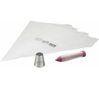 Zenker 44735 Set De Décoration De Gâteau Spécial Football, Poche À Douille Et Stylo De Décoration Pour Gâteau Terrain De Foot, Acier Inoxydable, Plastique, Silicone, 20 X 36 Cm
