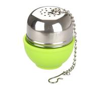 Fackelmann Infuseur à thé 49130 Boule ovale, support, acier inoxydable/ABS Vert/Argenté 4×4,5 cm