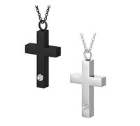 FackLOxc 2pcs Collier D'urne Crémation Forme Croisée pour Animal Compagnie avec Stockage Cendres Parfait pour Commémorer Le Moment Préfabriqué