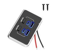 FackLOxc Adaptateur d ' Alimentation Automatique à 4 Ports avec Puissance Rapide de 36 W et Deux Boutons physiques pour Un Fonctionnement Fluide du Dispositif de Voiture multiport