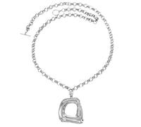 FackLOxc Advanced Garde Collier pendentif géométrique en alliage épais, pendentif élégant, bijoux de cou de fête, chaîne de clavicule élégante, pendentif géométrique audacieux