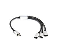 FackLOxc Câble répartiteur USB C mâle vers 3 USB C femelle - Câble répartiteur USB Y - Hub de type C pour appareils de type C - Poignée de jeu