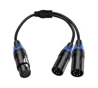FackLOxc Câble répartiteur XLR Y 5 broches Câble XLR 5 broches pour éclairage de scène et équipement de scène Conception de durabilité Répartiteur de son professionnel 19, 69 pouces