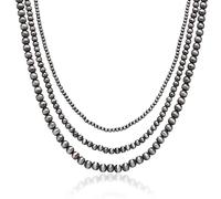 FackLOxc Collier de perles vintage superposées simples grises pour femme Chaîne clavicule Western Cowgirl Bijoux, ABS