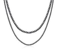 FackLOxc Collier de perles vintage superposées simples grises pour femme Chaîne clavicule Western Cowgirl Bijoux, ABS