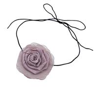 FackLOxc Collier ras du cou en tissu exquis avec motif floral délicat - Bijou polyvalent pour fêtes, anniversaires et mariages, Tissu